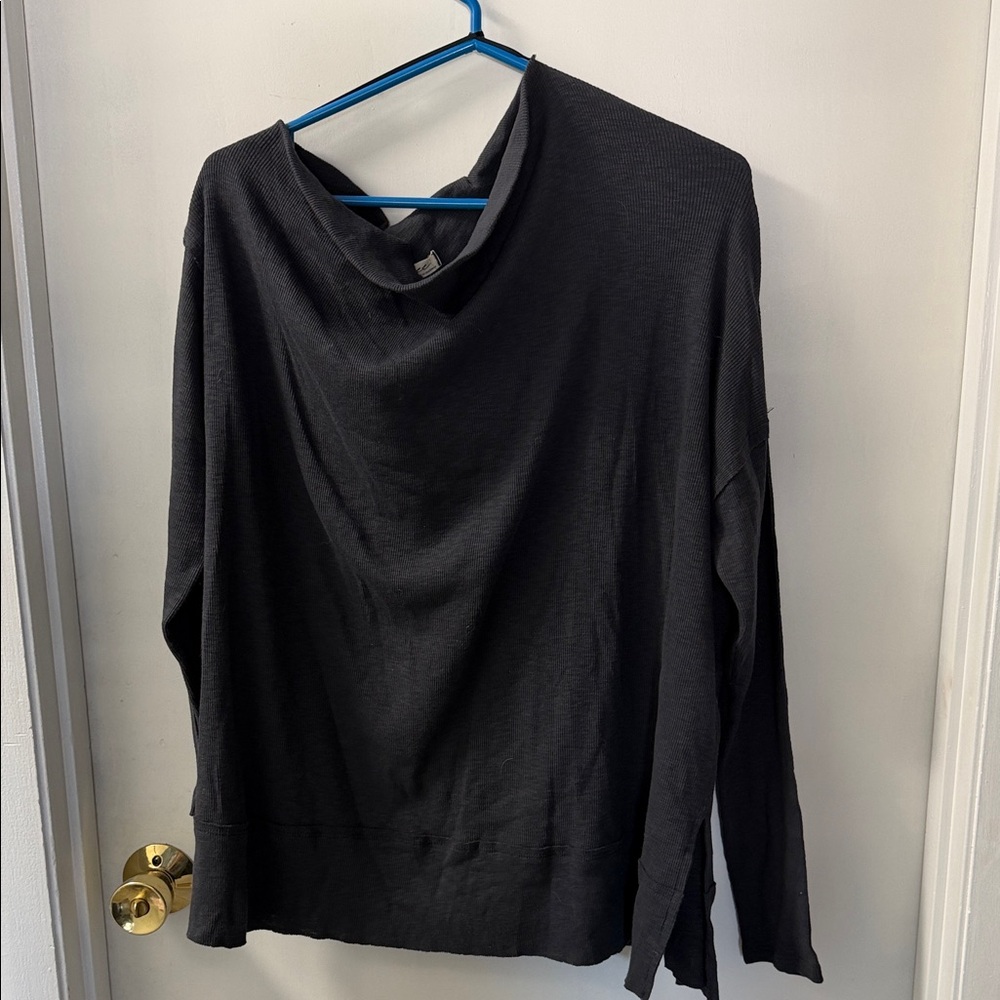 We The Free Charcoal Grey Long Sleeve Top
